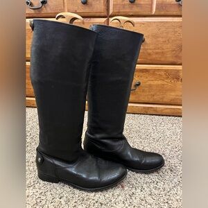 Frye Black Leather Knee-High Boots